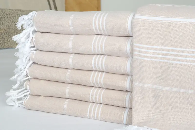 Best Friend Gift, Organic Throw, Decorative Blanket, Decorative Bedspread, Custom Wedding Gifts, Bachelorette Gifts, 88x60 Cotton Striped Towel - 2