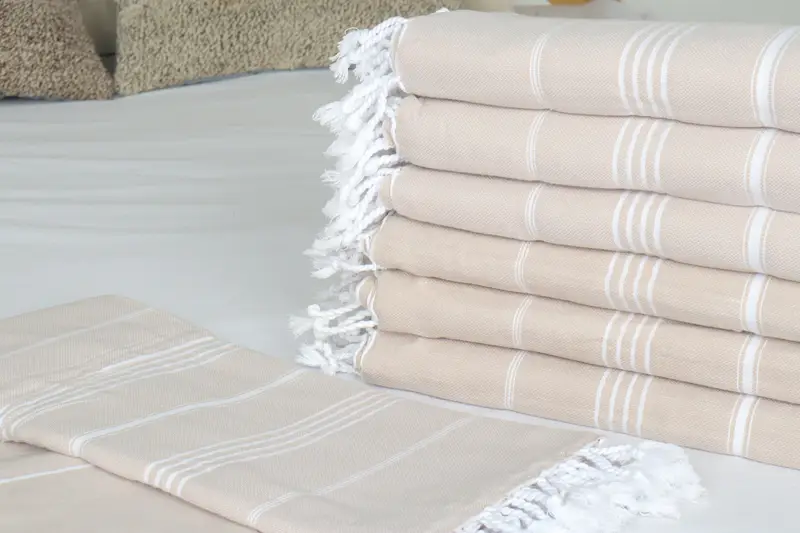 Best Friend Gift, Organic Throw, Decorative Blanket, Decorative Bedspread, Custom Wedding Gifts, Bachelorette Gifts, 88x60 Cotton Striped Towel - 3