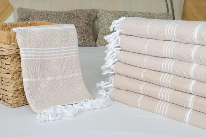 Best Friend Gift, Organic Throw, Decorative Blanket, Decorative Bedspread, Custom Wedding Gifts, Bachelorette Gifts, 88x60 Cotton Striped Towel - 4