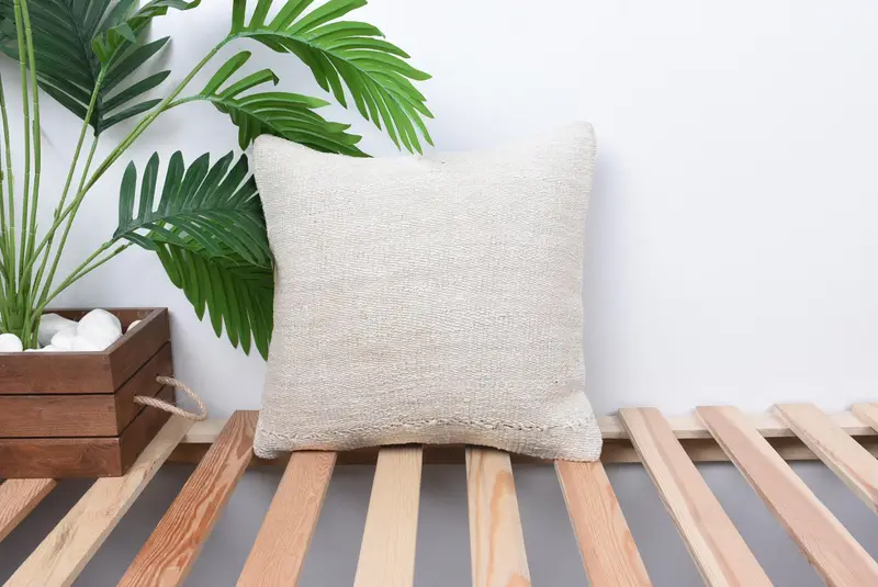 14x14 White Pillow Sham, Cushion, Sofa Cushion Case, Kilim Pillow Cover, Aztec Pillow Cover, Pillow for Couch, Home Decor Pillow, Couch Pillow Cover - 1