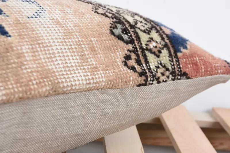 Pillow Case, 12x24 Beige Cushion Cover, Ethnical Kilim Rug Pillow, Boho Pillow Sham Cover, Bolster Throw Pillow Case, Throw Kilim Pillow - 7