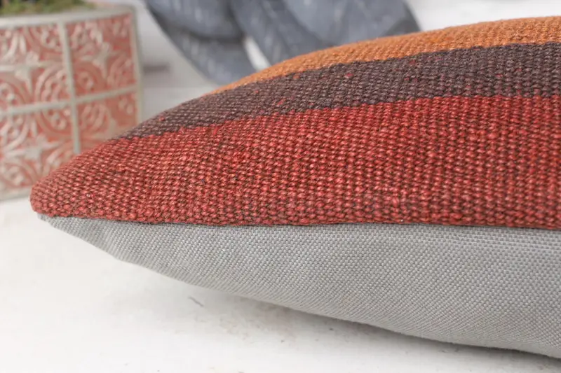 Home Decor Pillow, Cushion Case, Aesthetic Cushion Case, Kilim Cushion Sham, Bolster Pillow Case, 8x16 Brown Cushion, Boho Pillow - 7