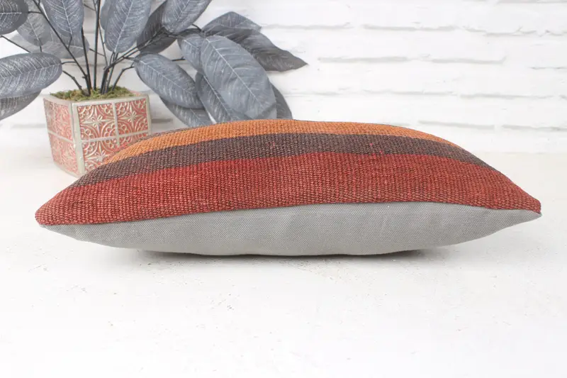 Home Decor Pillow, Cushion Case, Aesthetic Cushion Case, Kilim Cushion Sham, Bolster Pillow Case, 8x16 Brown Cushion, Boho Pillow - 5