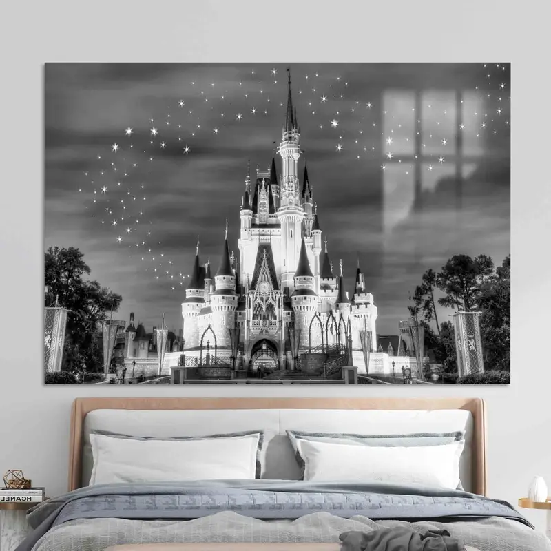 Encantador lienzo de cielo estrellado para decoración de habitación de niña