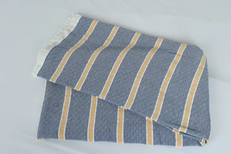 Bedspread, Boho Throw Blankets, Bridesmaid Gifts, Decorative Bedspread, Turkish Cotton Blanket, 96x84 Cotton Striped Towel, Bridal Shower Gifts - 7