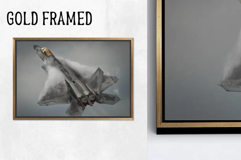 Zarif F-22 Raptor Kanvası: Man Cave'iniz için Uçak Sanatı