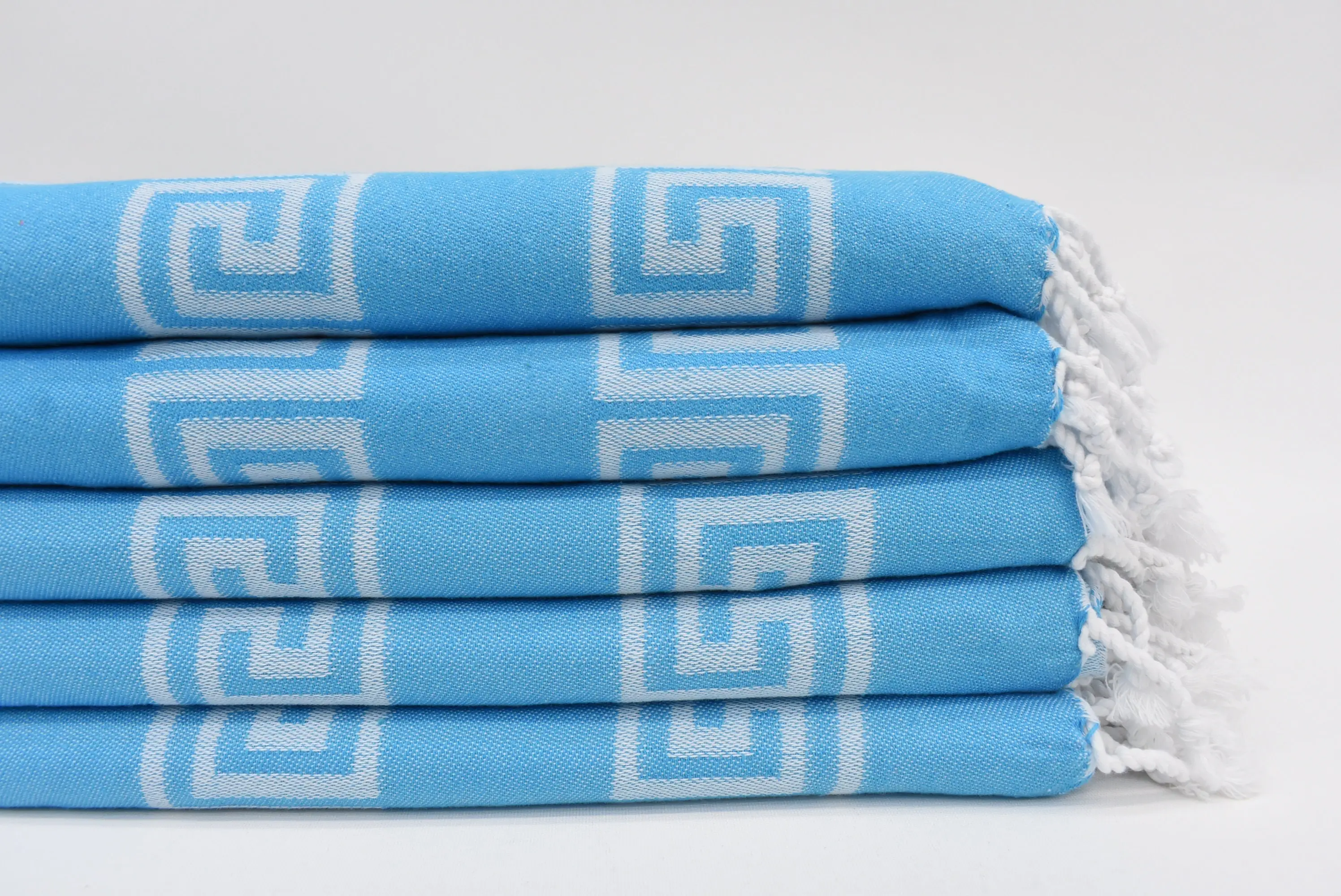 Personalized Turkish Bath Towel Blue Turquoise, Organic Cotton, 70x40 Inches - 1