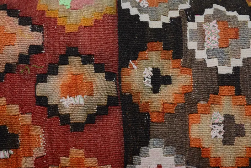Kilim Pillow Cover, Couch Pillow, 16x48 Orange Pillow Sham, Cushion Case, Throw Kilim Pillow, Indoor Cushion Case, Vintage Kilim Pillow - 3
