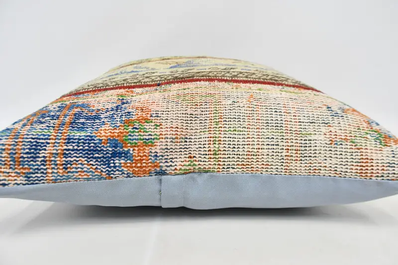 24x24 Blue Cushion Cover, Car Pillow Cover, Turkish Pillow, Home Decor Pillow, Vintage Kilim Pillow Pillow Case, Cushion Cover, Vintage Pillow - 6