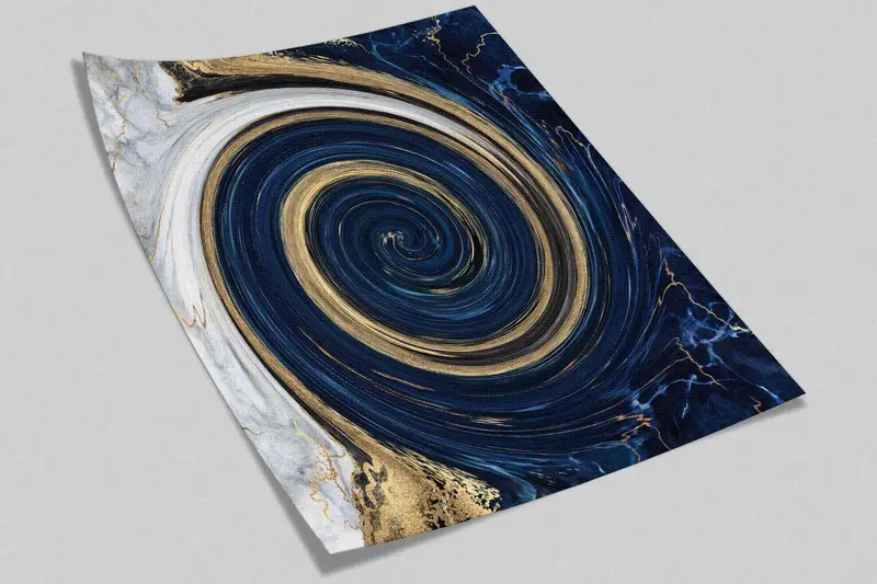 Marble Mural, Abstract Wall Art, Blue Marble Wall Paper, Paper Anniversary, Shimmery Wall Print, Custom Wall Paper, Gift For The Home, - 8
