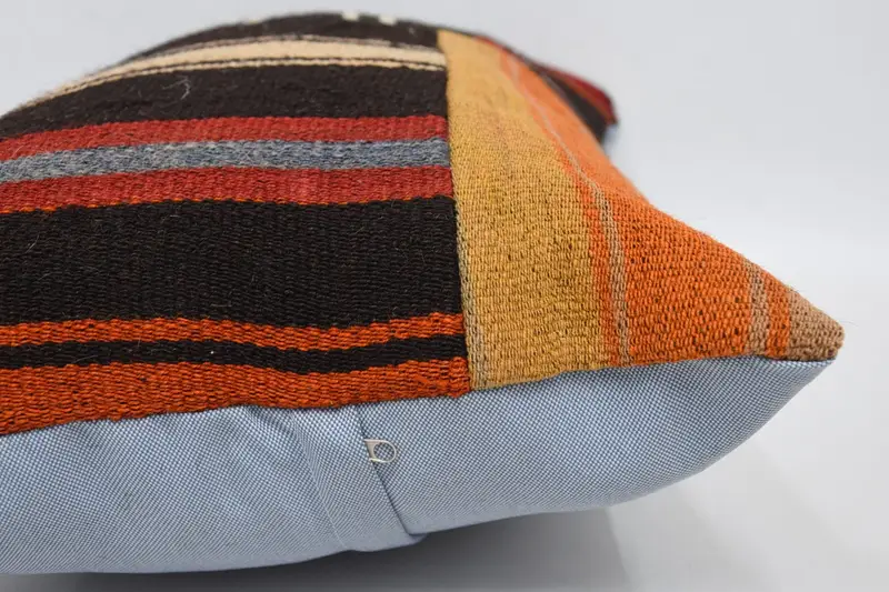 Vintage Kilim Pillow, 16x24 Brown Pillow Cover, Wool Kilim Pillow Pillow Case, Ethnical Kilim Rug Pillow, Cushion Case, Boho Pillow Sham Cover - 5