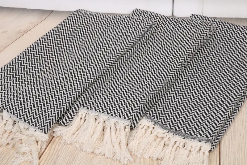 Cotton towel, Memorial Gift, Personalized Turkish Towel, 70x40 Cotton Chevron Towel, Monogram Towels, Sand-resistant towel, Sand-Resistant Peshtemal - 6