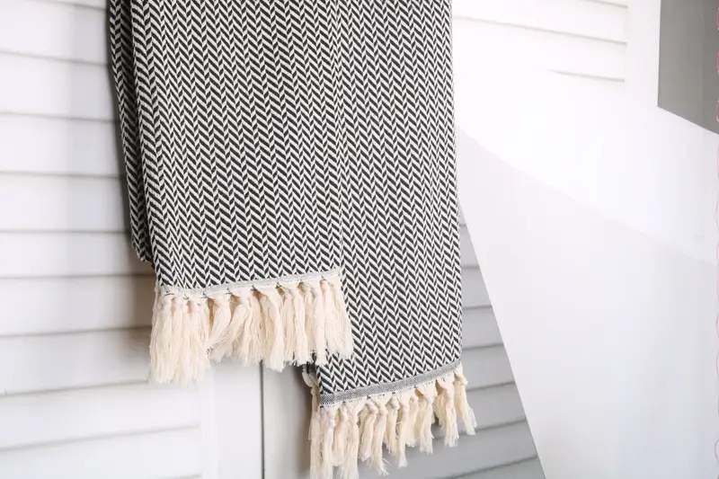 Cotton towel, Memorial Gift, Personalized Turkish Towel, 70x40 Cotton Chevron Towel, Monogram Towels, Sand-resistant towel, Sand-Resistant Peshtemal - 8