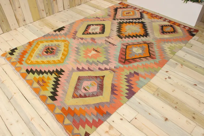 Turkish Vintage Large Rug 5.8x8.8 ft, Oushak Orange Wool Rug - 1
