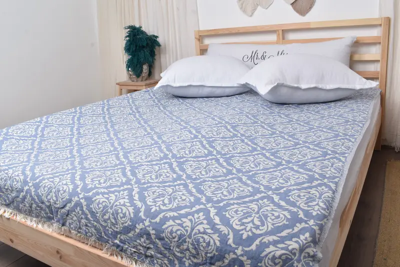 Woven Blanket, Large Beach Towel Personalized, Beach Wedding Favor, Personalize Gift, Throw Blanket, 96x76 Cotton Baroque Towel, Tablecloth - 8