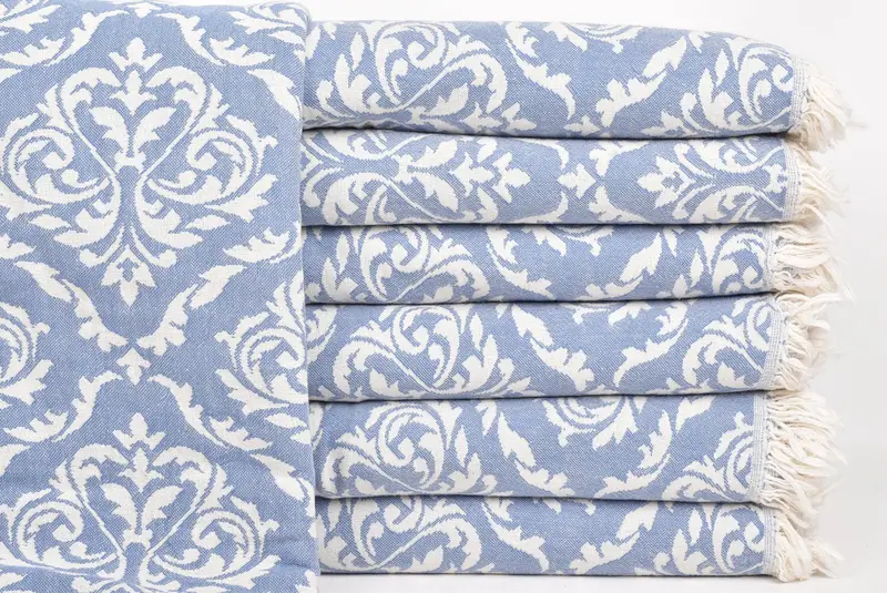 Woven Blanket, Large Beach Towel Personalized, Beach Wedding Favor, Personalize Gift, Throw Blanket, 96x76 Cotton Baroque Towel, Tablecloth - 2