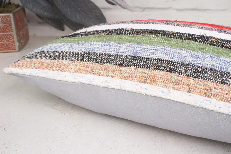 Turkish Kilim Pillow, Indoor Cushion Case, Throw Kilim Pillow, Antique Pillows, Accent Throw Cushion Case, Pillow Sham, 12x20 Green Cushion Cover - 7