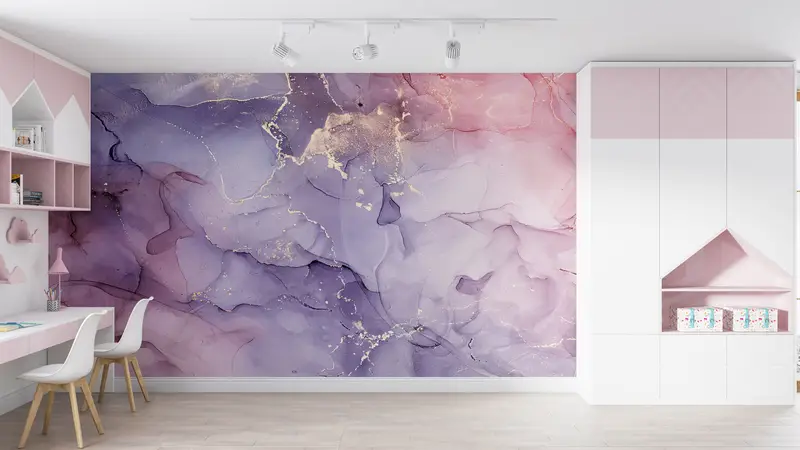 Purple And Pink Marble, Bright Wall Paper, Modern Wall Paper, Shimmery Wall Decor, Paper Wall Art, Luxury Marble Mural, - 13
