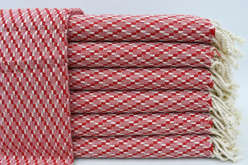 ビーチタオル、レッドトルコバスタオル、40x70 - 1