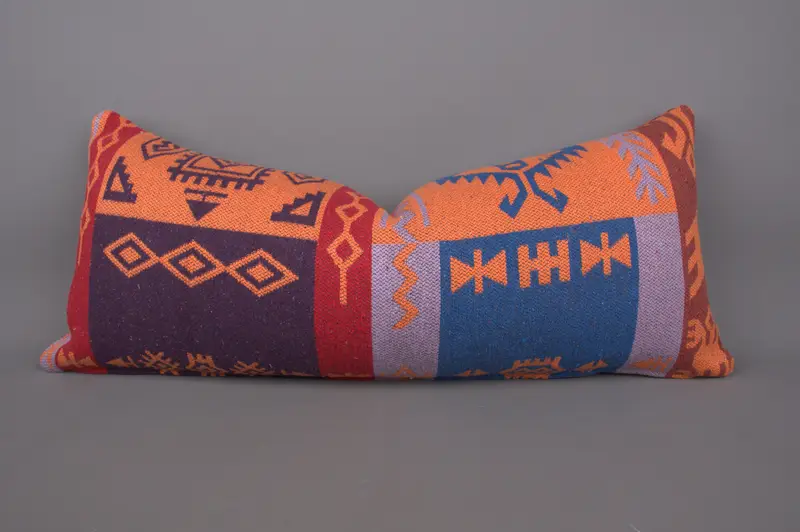 Natural Cushion, Cushion, Pillow for Couch, Throw Kilim Pillow, Kilim Pillow Cover, Handwoven Cushion, 16x36 Blue Cushion Case, Shabby Chic Pillow - 1
