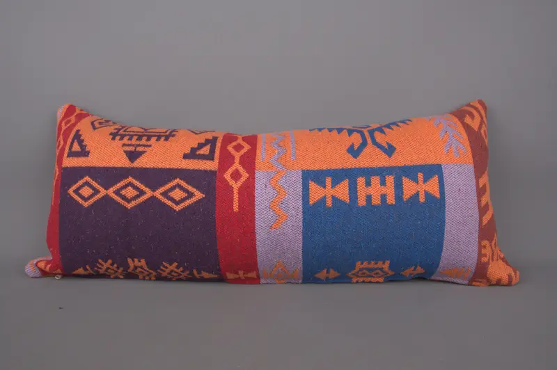 Natural Cushion, Cushion, Pillow for Couch, Throw Kilim Pillow, Kilim Pillow Cover, Handwoven Cushion, 16x36 Blue Cushion Case, Shabby Chic Pillow - 4