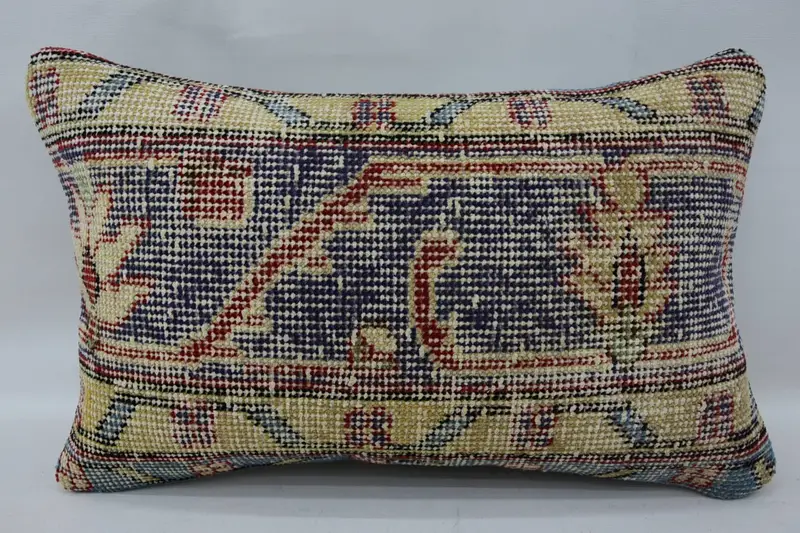 Boho Pillow, Decorative Pillow, 12x20 Beige Pillow Case, Cushion Cover, Accent Cushion Case, Vintage Kilim Pillow, Kilim Pillow - 1