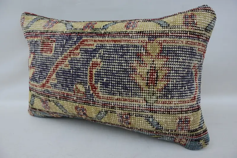Boho Pillow, Decorative Pillow, 12x20 Beige Pillow Case, Cushion Cover, Accent Cushion Case, Vintage Kilim Pillow, Kilim Pillow - 3