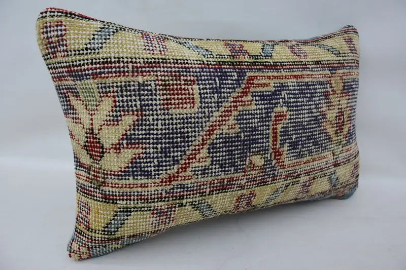 Boho Pillow, Decorative Pillow, 12x20 Beige Pillow Case, Cushion Cover, Accent Cushion Case, Vintage Kilim Pillow, Kilim Pillow - 2
