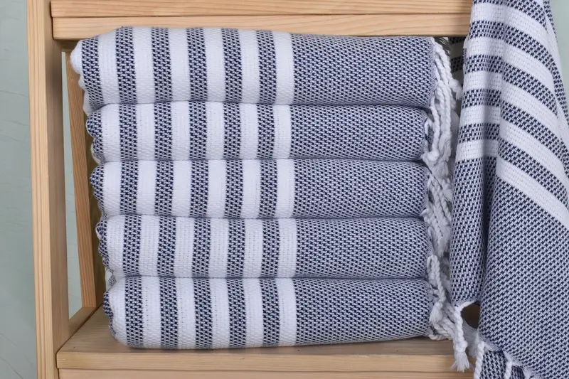 Handmade Gift, 44x24 Cotton Striped Towel, Personalized Turkish Towel, Personalized Kitchen Towel, Monogram Kitchen Towel, Monogram Hand Towel - 2