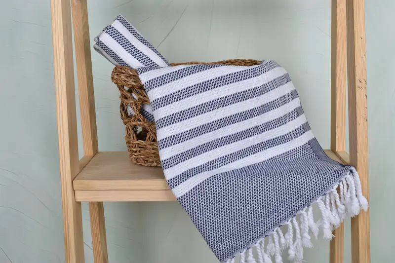 Handmade Gift, 44x24 Cotton Striped Towel, Personalized Turkish Towel, Personalized Kitchen Towel, Monogram Kitchen Towel, Monogram Hand Towel - 4