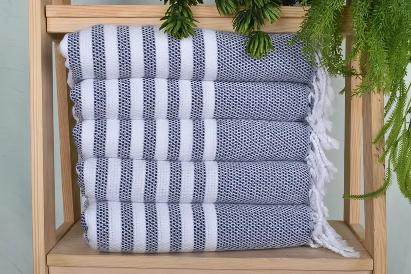 Handmade Gift, 44x24 Cotton Striped Towel, Personalized Turkish Towel, Personalized Kitchen Towel, Monogram Kitchen Towel, Monogram Hand Towel - 1