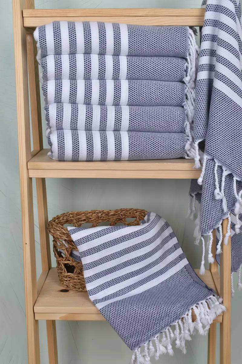 Handmade Gift, 44x24 Cotton Striped Towel, Personalized Turkish Towel, Personalized Kitchen Towel, Monogram Kitchen Towel, Monogram Hand Towel - 3