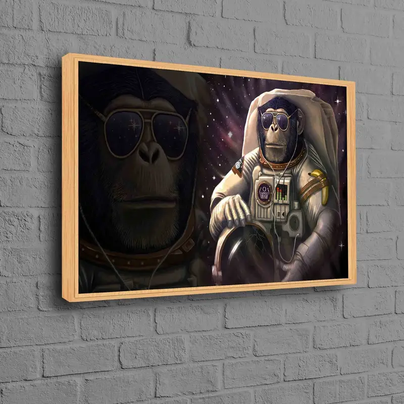 Abstract Monkey Astronaut Canvas: Space Adventure Art Print