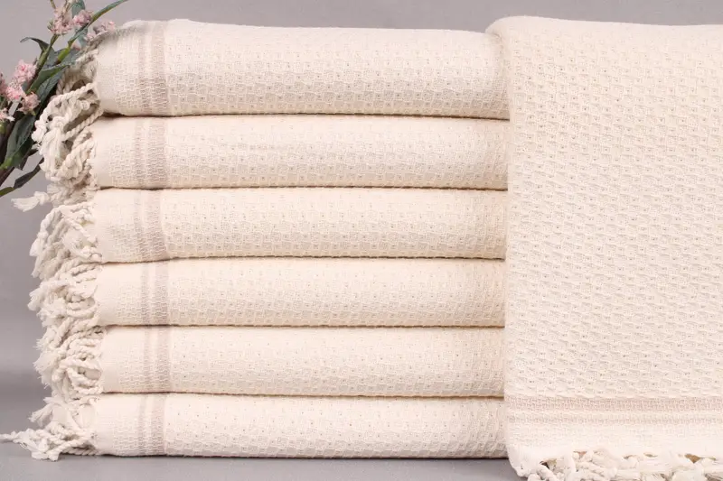 Turkish Towels Beach Light Beige Stripes, 67x36 Inches