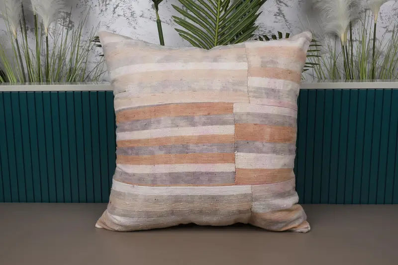 Quadratischer Kissenbezug, 60 x 60 cm, beige, marokkanisches Kissen - 1
