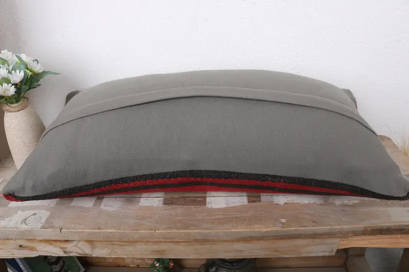 Pillow for Couch, Pillow for Sofa, Cushion Cover, Cotton Cushion, Wholesale Pillow Sham, Bright Pillow Case, Kilim Pillow, 12x24 Red Pillow - 7