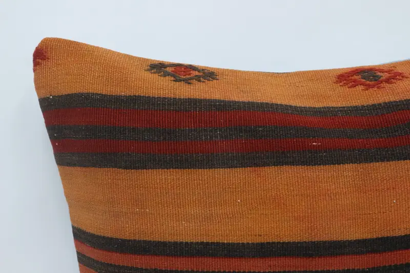 Cushion Cover, Bed Pillow, 28x28 Orange Pillow Case, Handmade Throw Pillow Sham, Vintage Pillow, Throw Kilim Pillow, Gift Pillow - 2