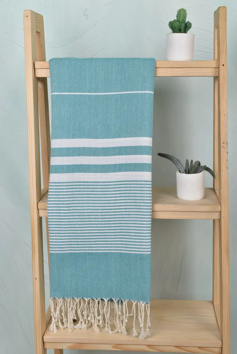 Spa Towel, Beach Size Towel, 70x40 Cotton Striped Towel, Baby Boy Gift, Wedding Anniversary Gift, Beach towel, Cotton towel, Personalized Gifts - 8