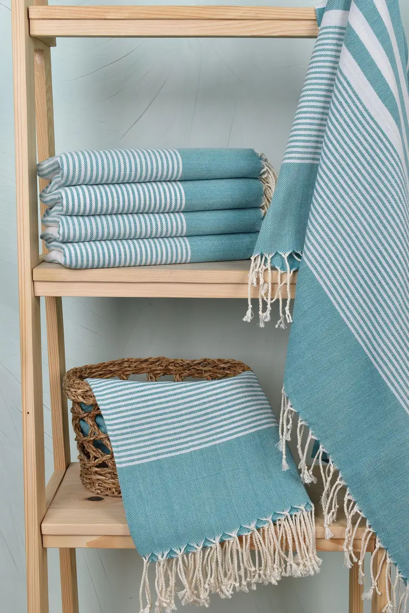 Spa Towel, Beach Size Towel, 70x40 Cotton Striped Towel, Baby Boy Gift, Wedding Anniversary Gift, Beach towel, Cotton towel, Personalized Gifts - 3