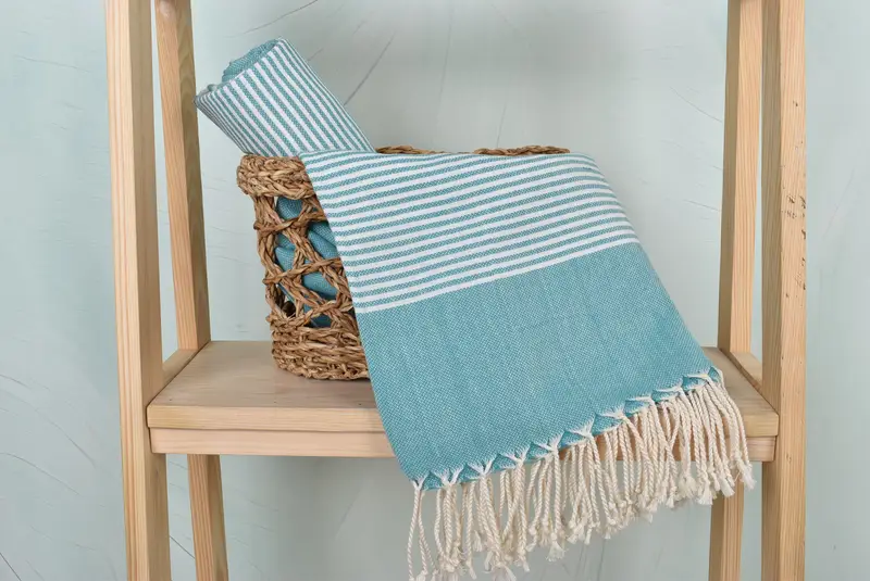 Spa Towel, Beach Size Towel, 70x40 Cotton Striped Towel, Baby Boy Gift, Wedding Anniversary Gift, Beach towel, Cotton towel, Personalized Gifts - 4
