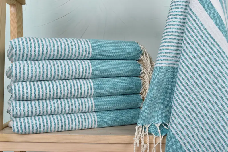 Spa Towel, Beach Size Towel, 70x40 Cotton Striped Towel, Baby Boy Gift, Wedding Anniversary Gift, Beach towel, Cotton towel, Personalized Gifts - 2