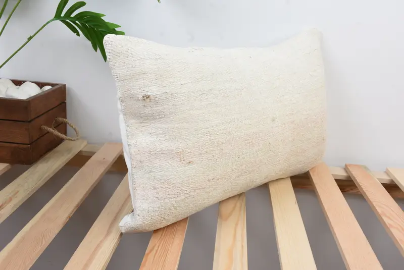 Antique Pillows, Accent Throw Pillow Cover, Pillow, Kilim Pillow, 12x20 White Pillow Sham, Vintage Throw Cushion Cover, Home Decor Pillow - 4