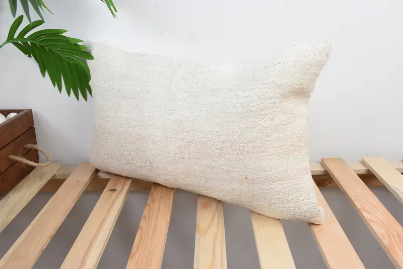 Antique Pillows, Accent Throw Pillow Cover, Pillow, Kilim Pillow, 12x20 White Pillow Sham, Vintage Throw Cushion Cover, Home Decor Pillow - 5