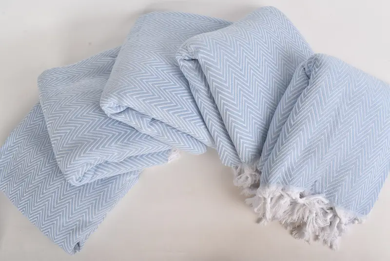 Custom Blanket, 96x80 Cotton Chevron Towel, Housewarming Gift, Wedding Anniversary Gift, Bachelorette Party Favors, Engagement Gift, Organic Throw - 3