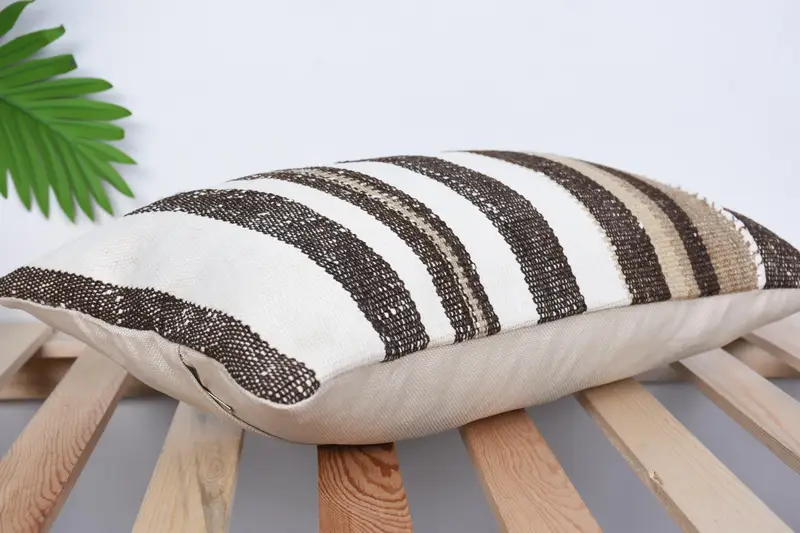 Antique Pillows, Turkish Pillow, Vintage Kilim Throw Pillow, Pillow Cover, Handwoven Pillow Cover, 12x20 White Cushion Cover, Cotton Pillow - 6