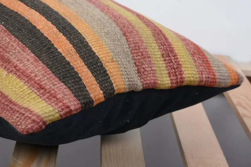 Bed Pillow Sham, Kilim Cushion Sham, 12x20 Yellow Pillow Cover, Vintage Kilim Throw Pillow, Cushion Case, Interior Designer Pillow - 7