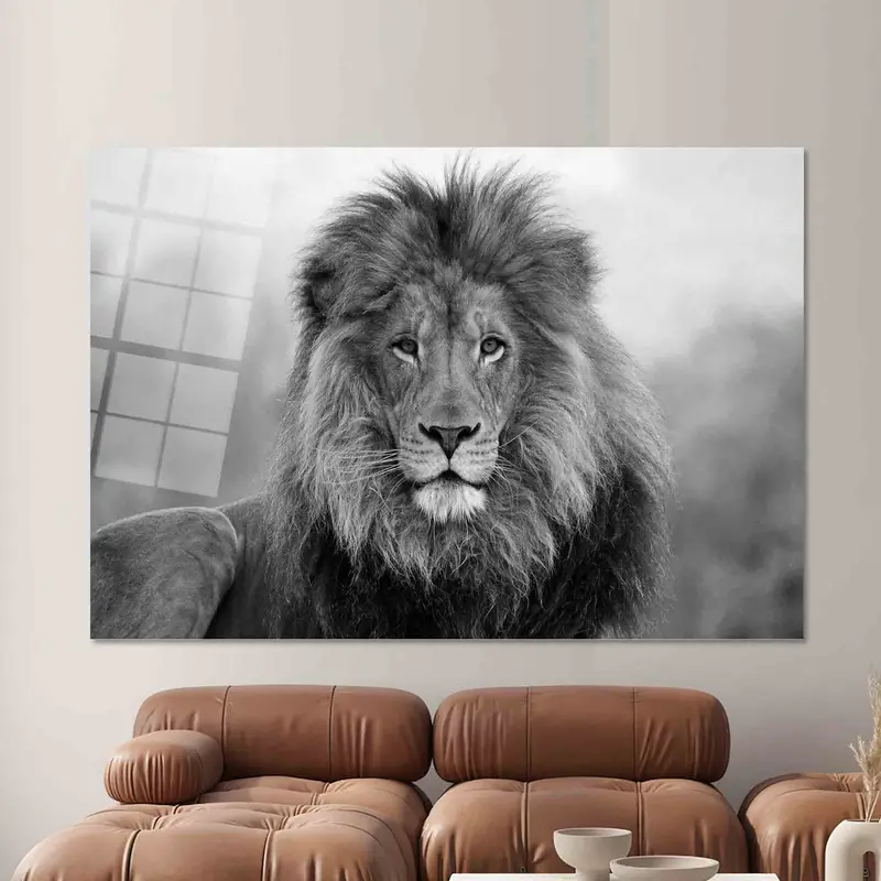 ワイルド ライオン キャンバス: ロフト用の雄大な野生動物アート