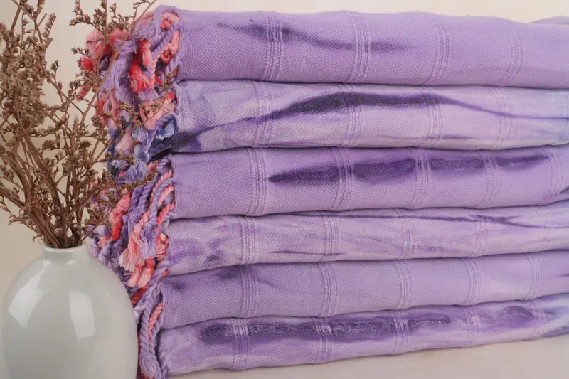 Bachelorette Party Gift, Wedding Day Gift For Bride, Spa Towel, Personalized Wedding Gift, Peshtemal Towel, 64x38 Cotton Striped Tie Dye Towel - 3