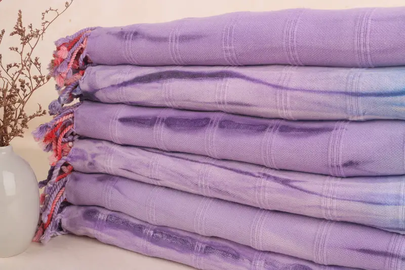 Bachelorette Party Gift, Wedding Day Gift For Bride, Spa Towel, Personalized Wedding Gift, Peshtemal Towel, 64x38 Cotton Striped Tie Dye Towel - 2