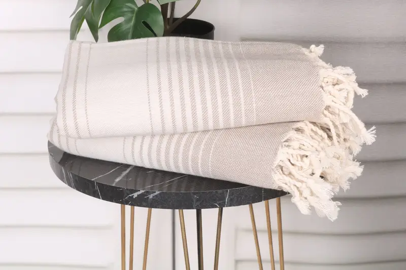 60x38 Cotton Striped Towel, Personalized Gift, Personalized Towel, Absorbent Turkish towel, Guest Towel, Cute Beach Towel, Personalized Gift For Her - 3